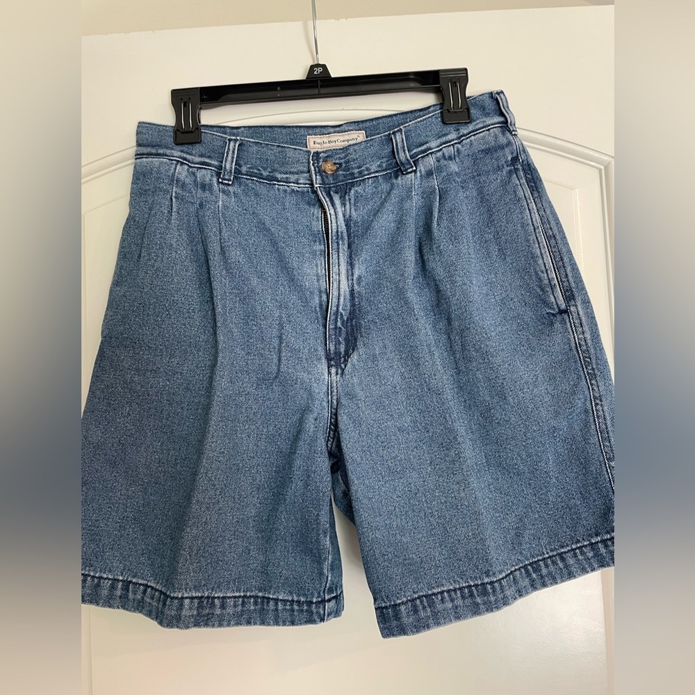 Bugle Boy Vintage Light Blue Denim Shorts Pleated